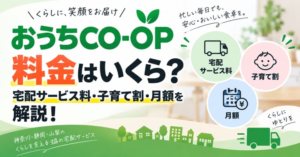 おうちCO-OPの料金はいくら？宅配サービス料・子育て割・月額を解説！